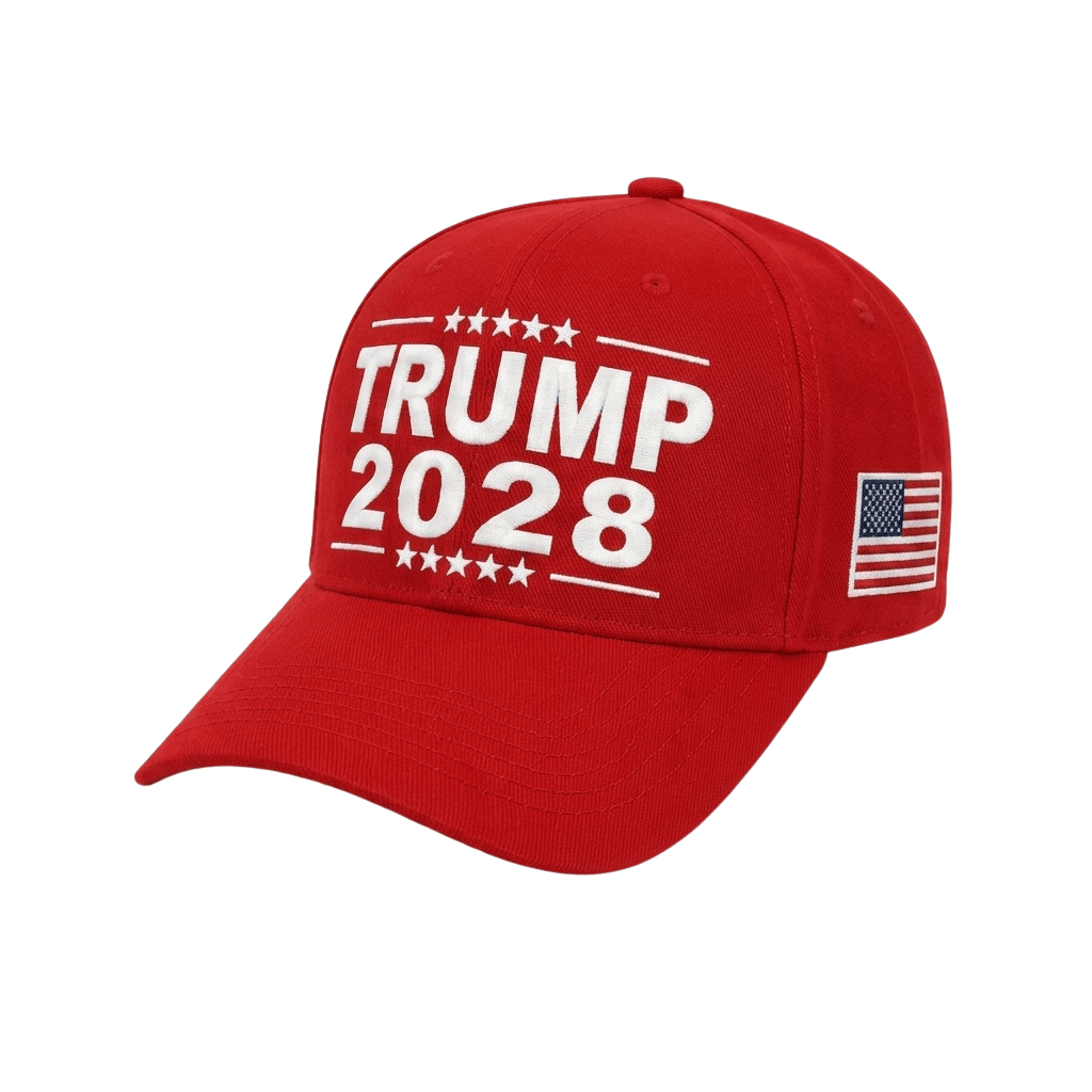 Donald Trump 2028 Hat Red Embroidered MAGA Trump Merch Gifts For Supporters - Merchluma