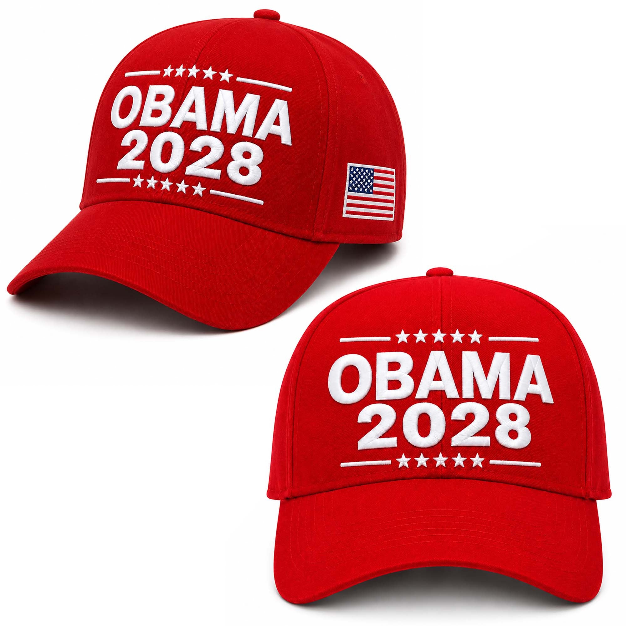 Obama 2028 USA Flag Hat Embroidered Election Humor Hat Gifts For Political - Merchluma