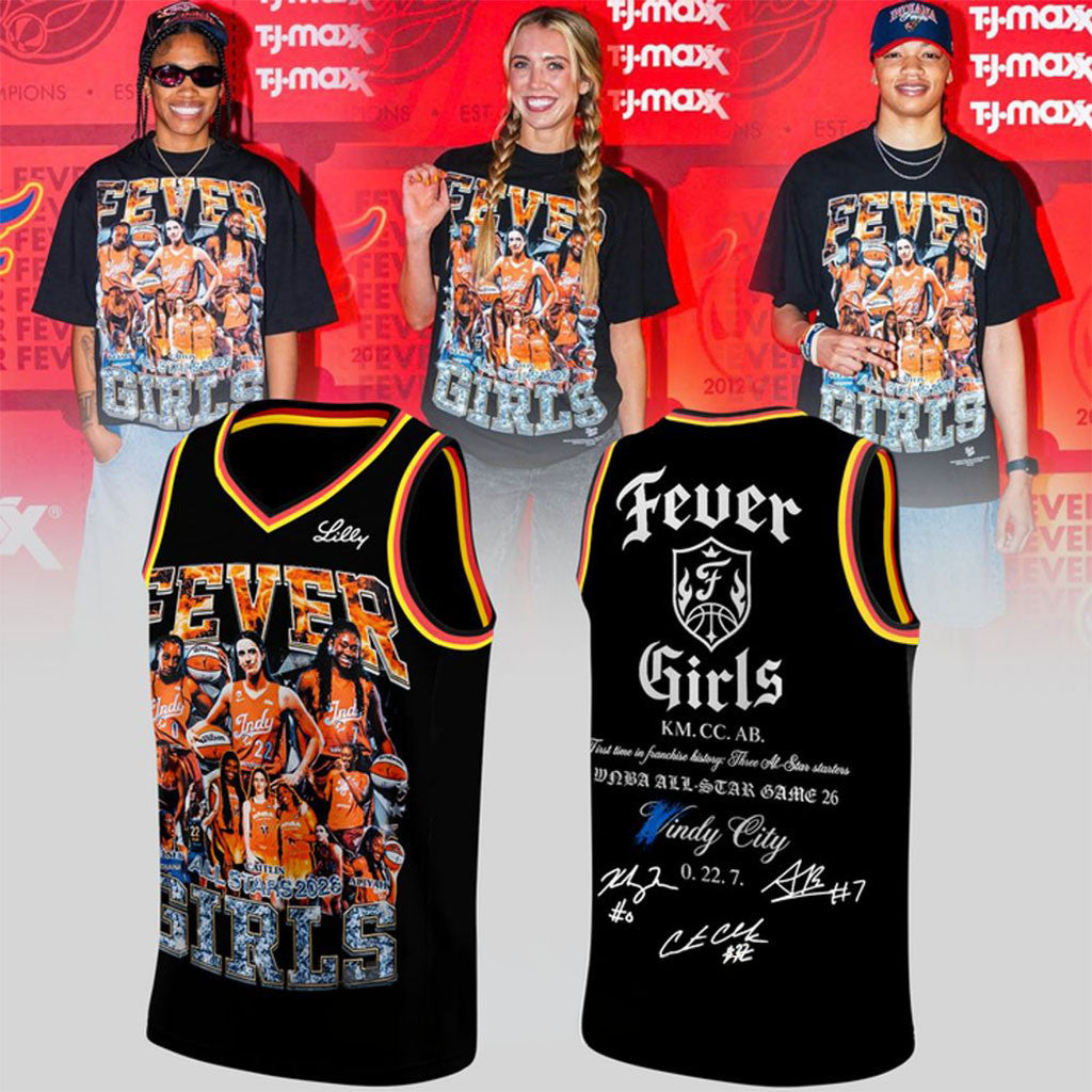 2026 Aliyah Boston Caitlin Clark And Kelsey Mitchell Signatures Jersey Indiana Fever Merch - Merchluma