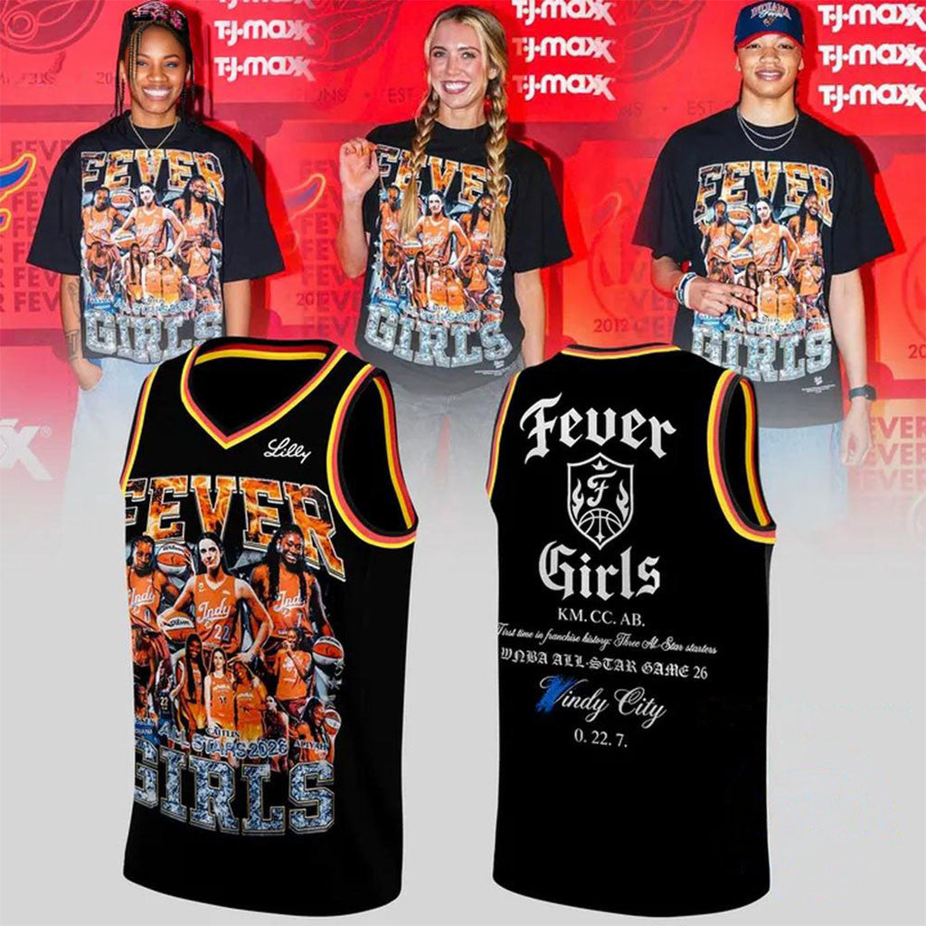 Indiana Fever Girls All Stars 2026 Black Basketball Jersey Indiana Fever Merch Gifts For Fans - Merchluma
