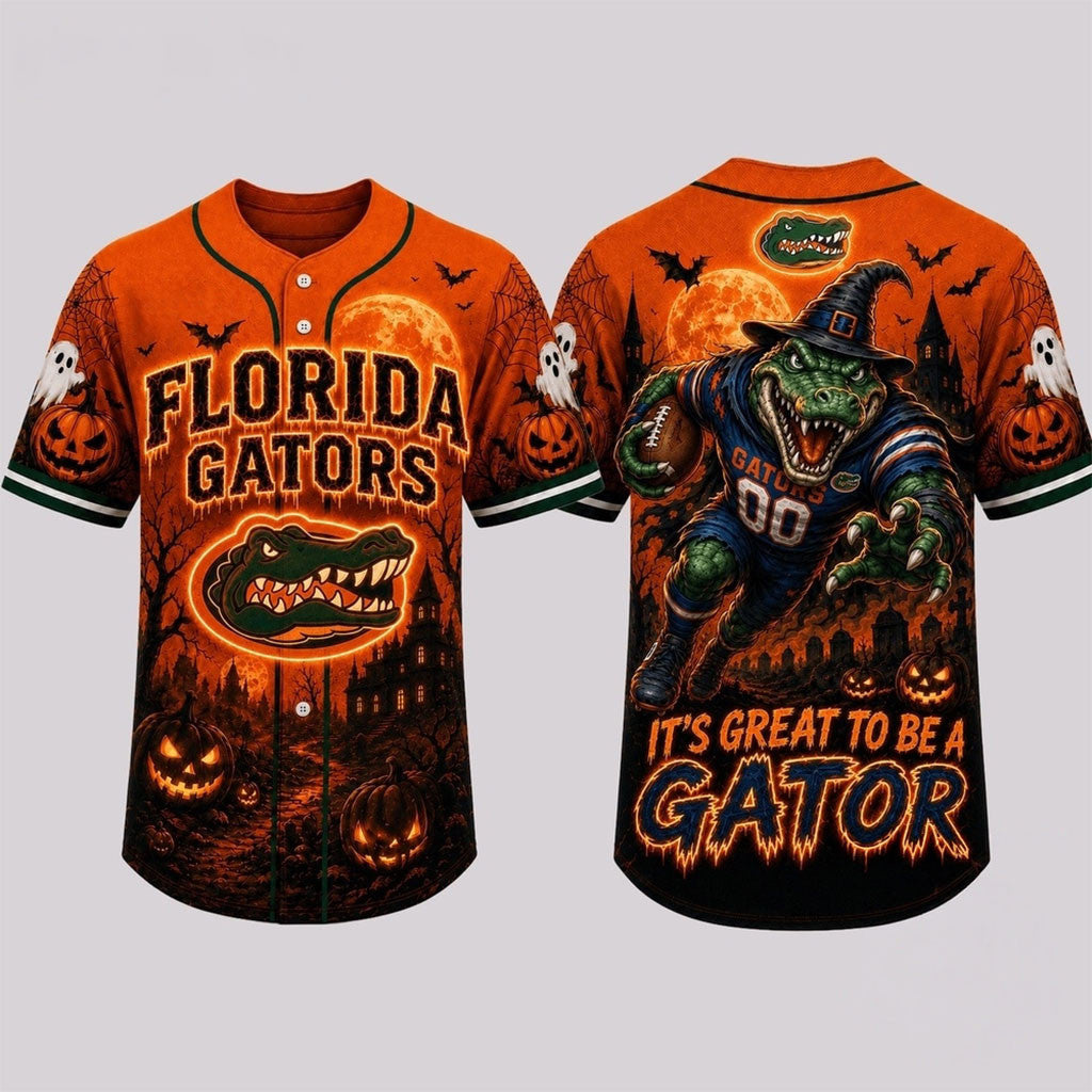 Florida Gators Haunted Night Halloween Baseball Jersey Florida Gators Merch Halloween Gifts - Merchluma