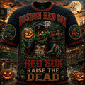 Boston Red Sox Halloween Merch Red Sox Raise The Dead T-Shirt Gift For Baseball Lovers - Merchluma