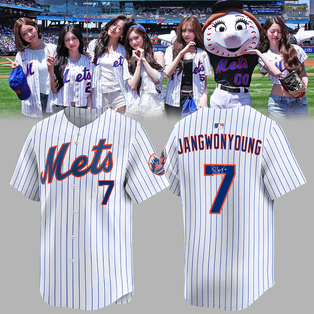 New York Mets x Jang Wonyoung #7 Baseball Jersey 2026 Mets Merch Best Gifts For Baseball Fans - Merchluma