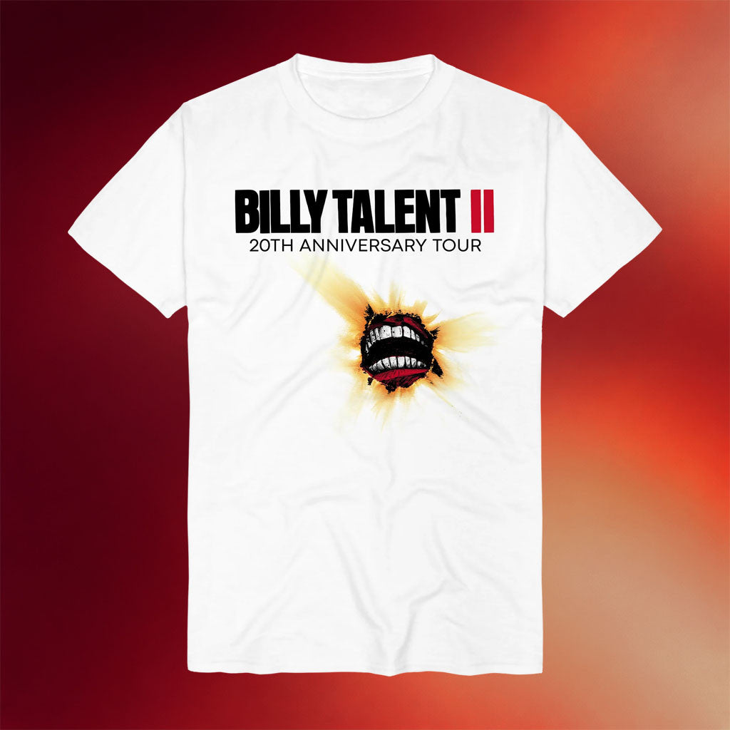Billy Talent Merch 2026 Billy Talent 20th Anniversary Tour T-Shirt White Gift For Rock Lover - Merchluma