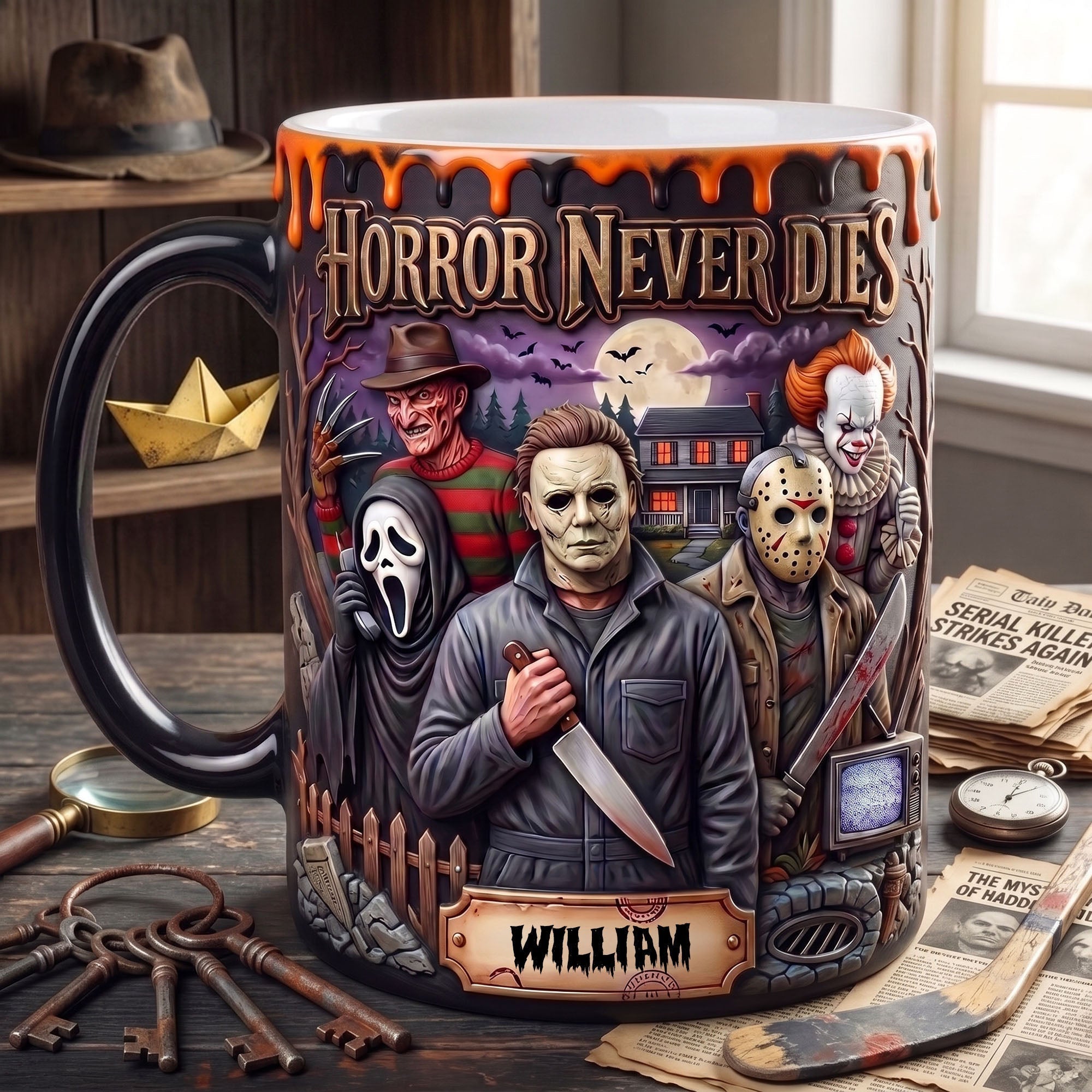 Personalized Horror Never Dies Mug Happy Halloween Nightmare Mug Gifts For Friends - Merchluma