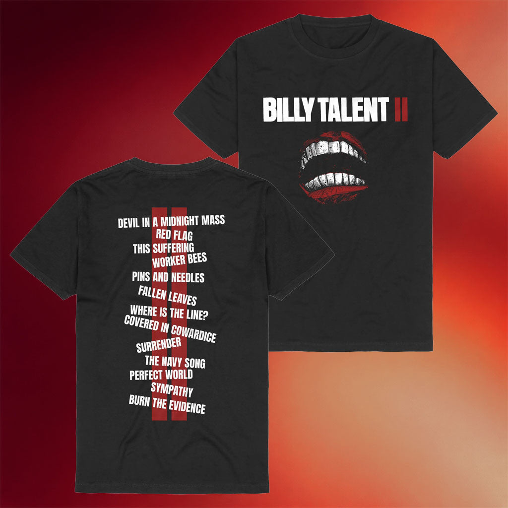 Billy Talent Merch 2026 Tracklist T-Shirt Billy Talent II Shirt Gift Ideas For Rock Band Fans - Merchluma