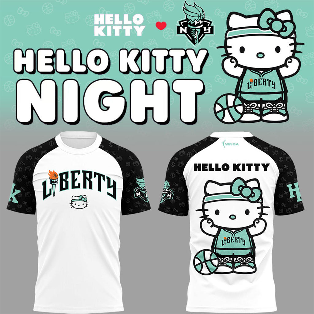 New York Liberty x Hello Kitty Shirt NY Liberty Merch Best Gifts For Basketball Fans - Merchluma