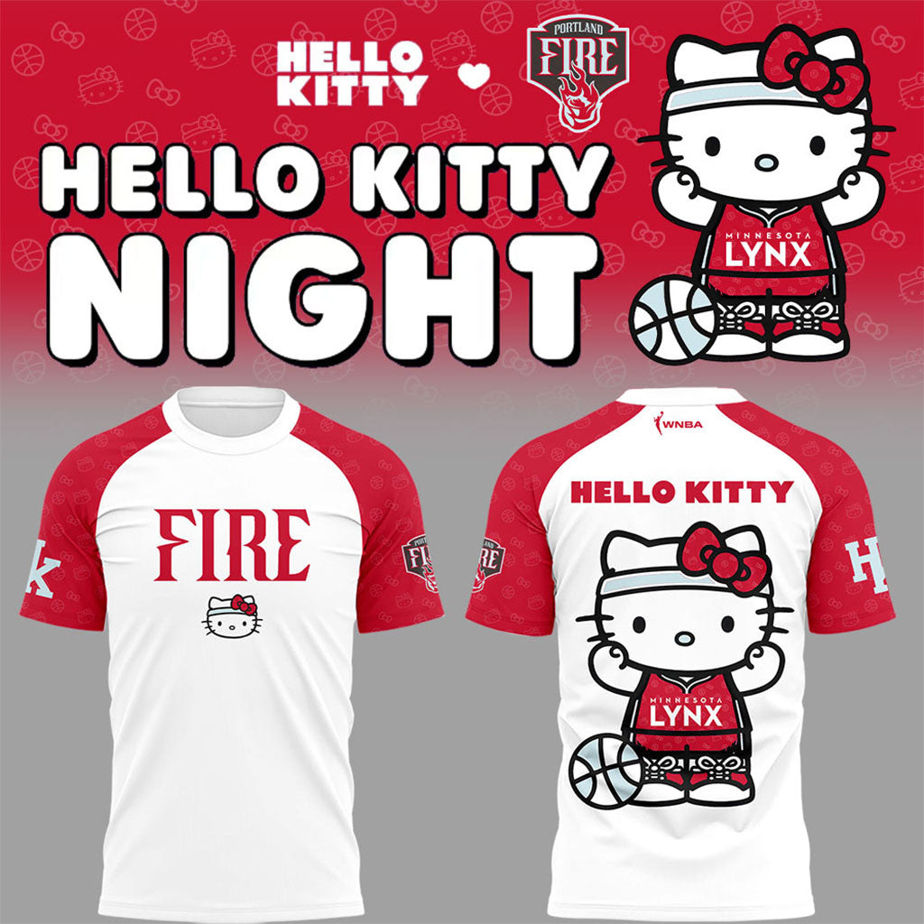 Portland Fire x Hello Kitty Shirt Portland Fire Merch Best Gifts For Basketball Lovers - Merchluma