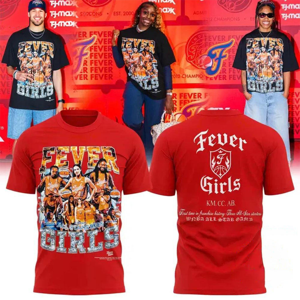 Indiana Fever Girls All Stars 2026 T-Shirt Red Indiana Fever Merch Basketball Fan Apparel - Merchluma