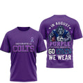 Indianapolis Colts In August We Wear Purple Overdose Awareness Shirt Colts Merch Fans Gift - Merchluma
