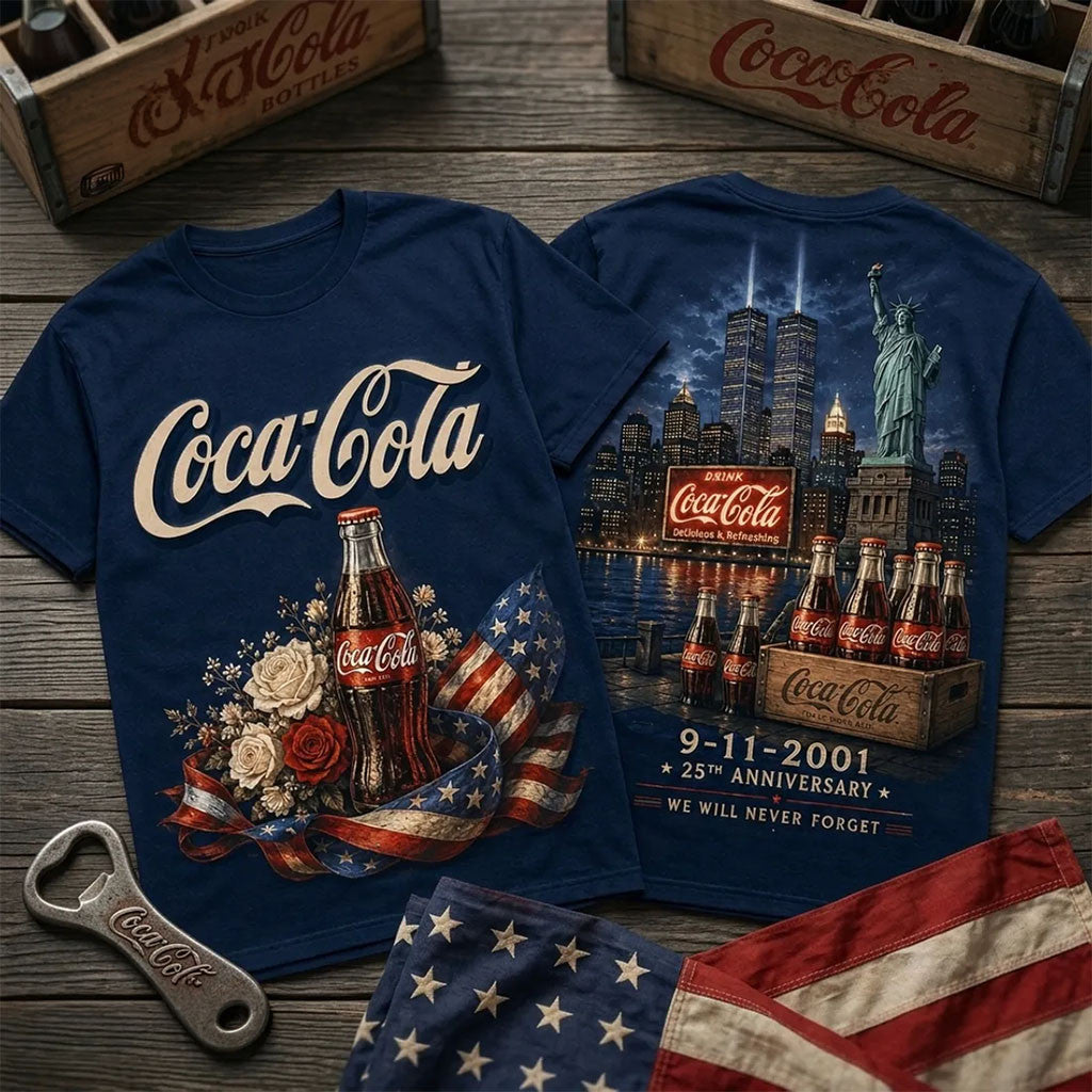 Coca Cola 9-11 25th Anniversary T-Shirt Coca Cola Merch Best Gifts For Friends - Merchluma