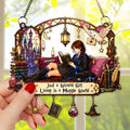 Personalized Just A Wizard Girl Living In A Muggle World Acrylic Suncatcher Gifts For Book Lovers - Merchluma
