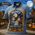 Bluey Happy Howl-O-Ween Polo Shirt Bluey Merch Halloween Apparel Gift For Friends - Merchluma