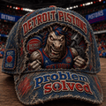 Detroit Pistons Distressed Hat Problem Solved Vintage Cap Detroit Pistons Merch Gift For Fans - Merchluma