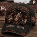 Florida State Seminoles Distressed Hat Problem Solved Cap Seminoles Merch Sports Fan Gear - Merchluma