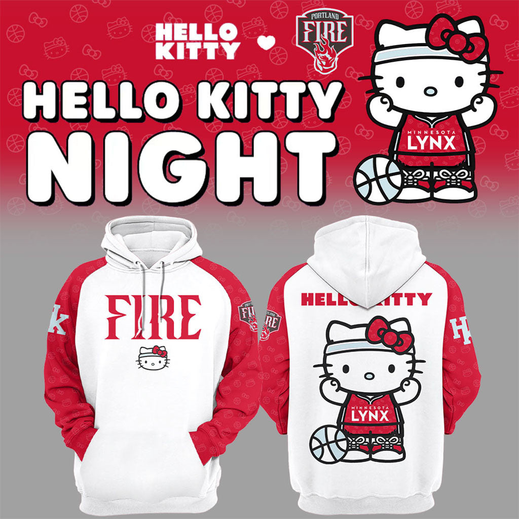 Portland Fire x Hello Kitty Hoodie Portland Fire Merch Gift For Basketball Lover - Merchluma