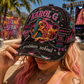 Karol G Distressed Hat Problem Solved Vintage Baseball Cap Karol G Merch Gifts For Music Lovers - Merchluma