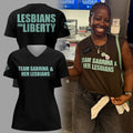 NY Liberty Merch Team Sabrina And Her Lesbians V-Neck Shirt Lesbians For Liberty T-Shirt Black - Merchluma