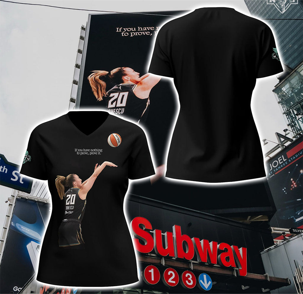 Sabrina Ionescu WNBA All-Star V-Neck Shirt New York Liberty Merch Basketball Fan Gift Ideas - Merchluma