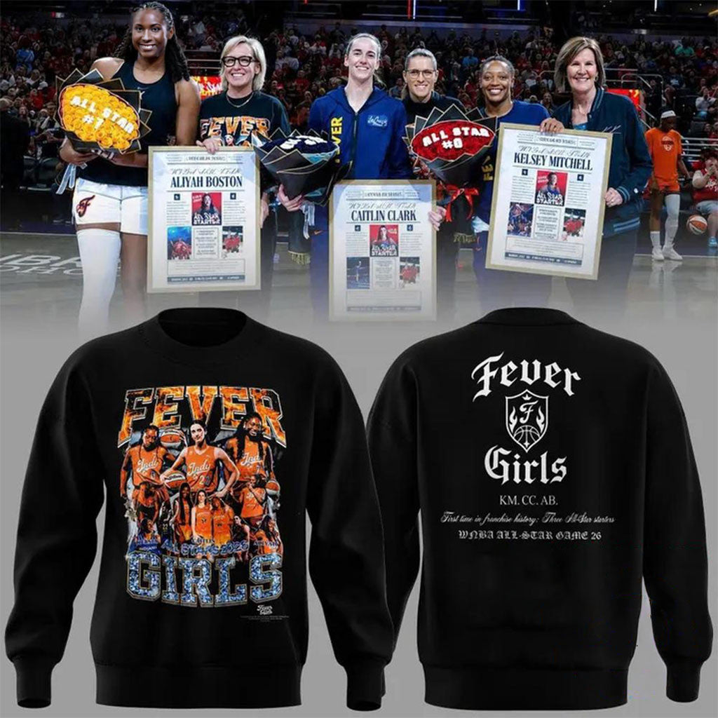 Indiana Fever Girls All Stars 2026 Black Sweatshirt Indiana Fever Merch Gift For Sister - Merchluma