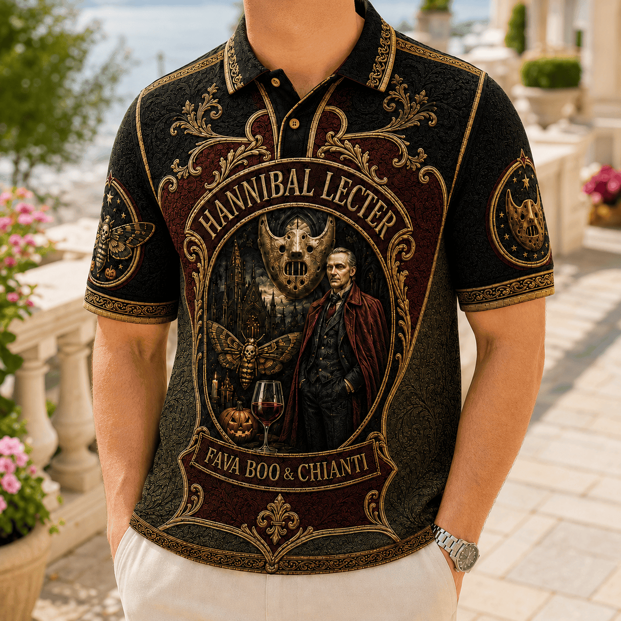 Hannibal Lecter Merch Fava Boo And Chianti Polo Shirt 2026 Halloween Ideas For Gifts - Merchluma