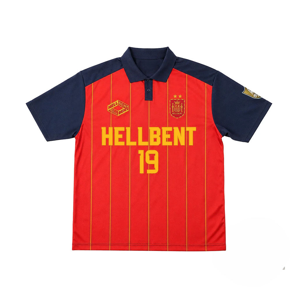 Spain La Roja Hellbent #19 Polo Shirt Spain Football World Cup 2026 Champion Merch Fan Gifts - Merchluma