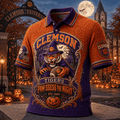 Clemson Tigers Halloween Merch Paw-ssess The Night Polo Shirt Present For Football Fans - Merchluma
