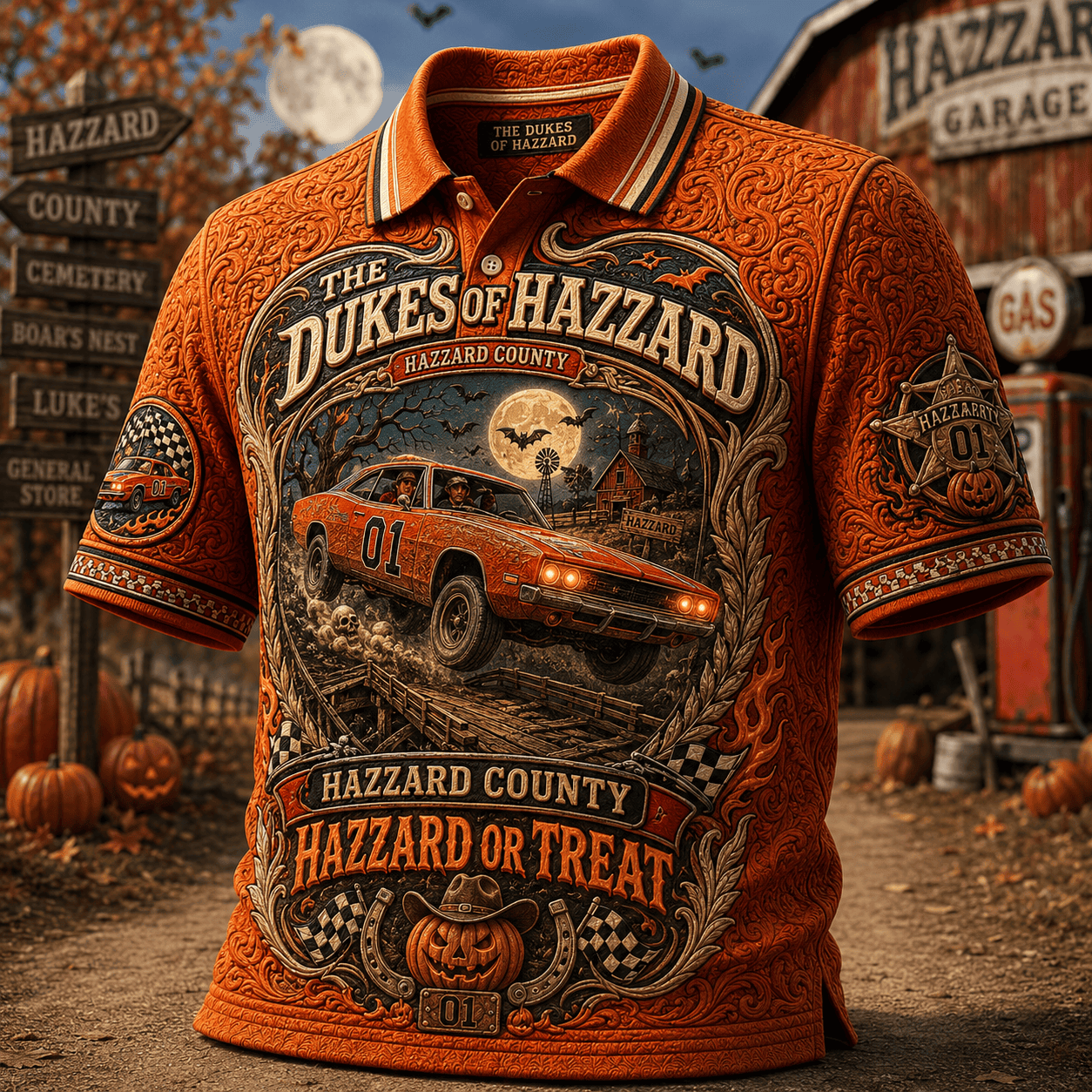 The Dukes Of Hazzard Halloween Merch Hazzard Or Treat Polo Shirt Unique Gifts For Husband - Merchluma
