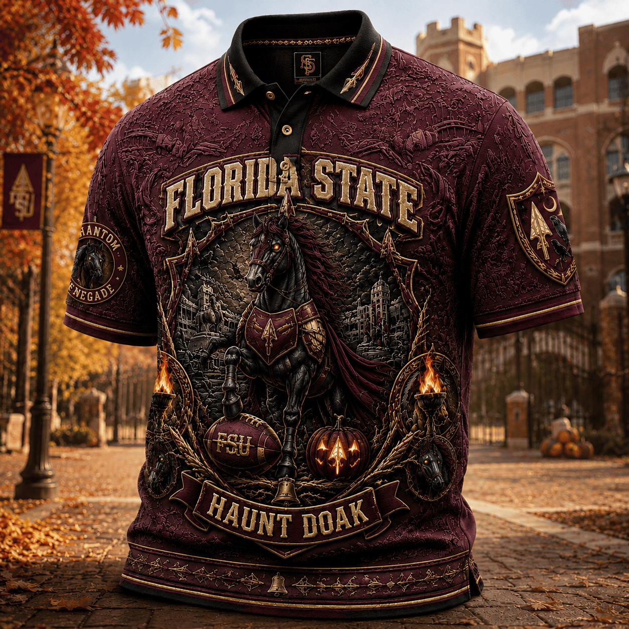 Florida State University Merch Halloween 2026 Haunt Doak Polo Shirt Football Gift For Halloween - Merchluma