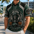New York Jets Merch Halloween 2026 Jet Into The Fright Polo Shirt Present For Football Lover - Merchluma