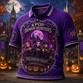 KPop Demon Hunters Halloween Night Polo Shirt Midnight Hunt KPop Demon Hunters Merch Fan Gifts - Merchluma