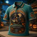 Jimmy Buffett Halloween Merch Parrothead Trick Or Tropic Polo Shirt Halloween Themed Gifts - Merchluma
