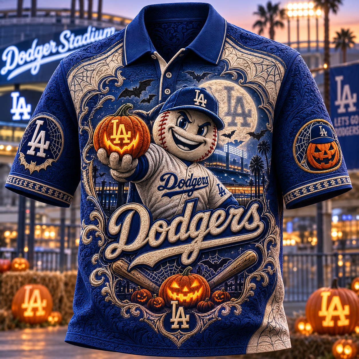 Los Angeles Dodgers Halloween Themed Polo Shirt 2026 LA Dodgers Merch Gift For Baseball Lovers - Merchluma