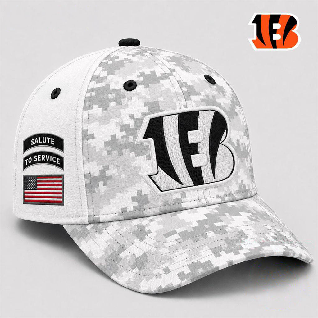 Cincinnati Bengals 2026 Salute to Service Digital Camo Hat Embroidered Bengals Merch Fan Gifts - Merchluma