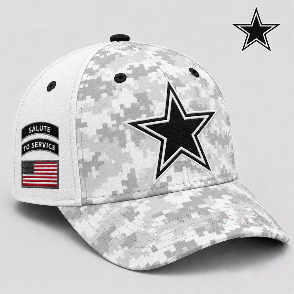 Dallas Cowboys 2026 Salute to Service Digital Camo Hat Embroidered Cowboys Merch Gift For Fan - Merchluma