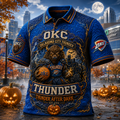 Oklahoma City Thunder Halloween Merch Thunder After Dark Polo Shirt Basketball Fan Gift Ideas - Merchluma