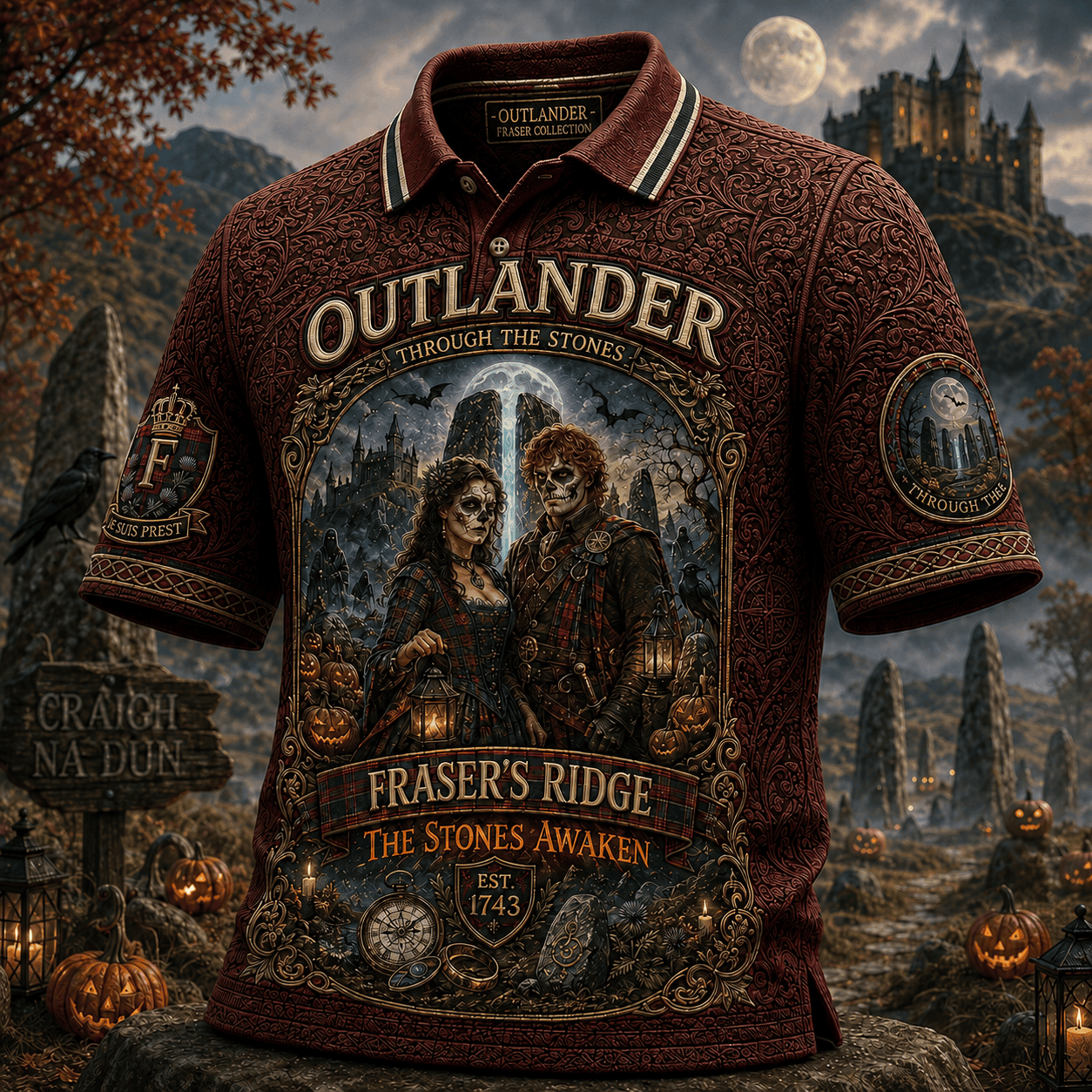 Outlander Halloween Merch Fraser's Ridge The Stones Awaken Polo Shirt 2026 Gift For Fans - Merchluma