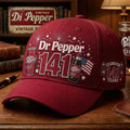 Dr Pepper 141st Anniversary Burgundy Hat Dr Pepper Merch Gift Ideas For Husband - Merchluma