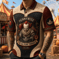 Pennywise Halloween Merch We All Float Tonight Polo Shirt IT Movie Merch Gift For Horror Fans - Merchluma