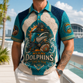 Miami Dolphins Halloween Merch Fins Or Fear Polo Shirt Football Fan Gear Gift For Men - Merchluma