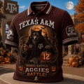 Texas A&M Merch Halloween 2026 Bones Rattle Aggies Battle Polo Shirt Football Fan Clothing - Merchluma