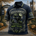 Seattle Seahawks Merch Halloween 2026 Haunt The NFC Polo Shirt Present For Football Fans - Merchluma