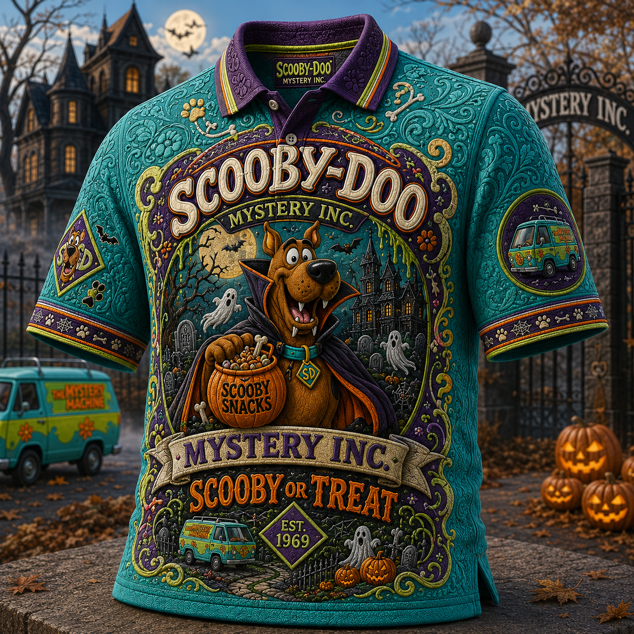 Scooby-Doo Mystery Inc Polo Shirt Scooby Or Treat Polos Halloween Apparel Gift For Son - Merchluma