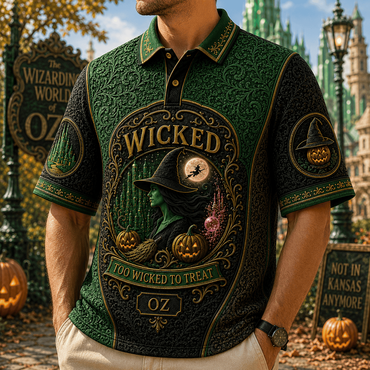 Wicked Merch 2026 Too Wicked To Treat Polo Shirt Halloween Outfits Gift For Musical Fans - Merchluma