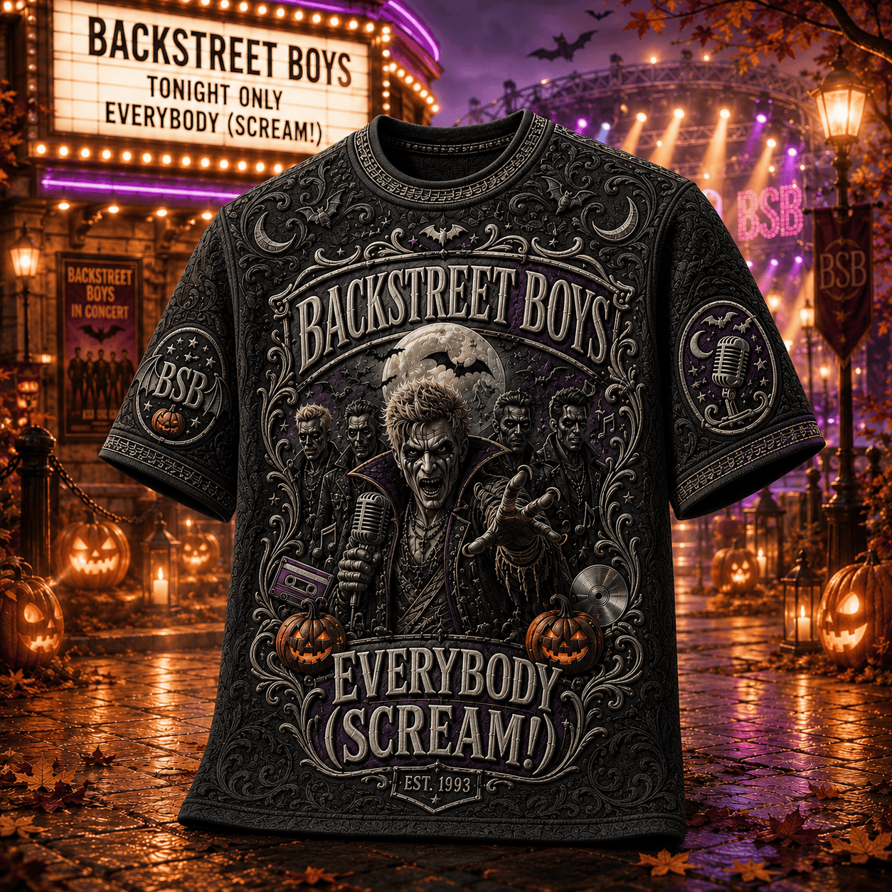 Backstreet Boys Halloween Merch Everybody Scream T-Shirt BSB Merch Halloween Gift Ideas - Merchluma