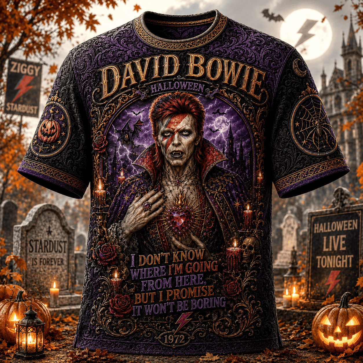 David Bowie Halloween T-Shirt 2026 David Bowie Merch Halloween Gifts For Guys - Merchluma