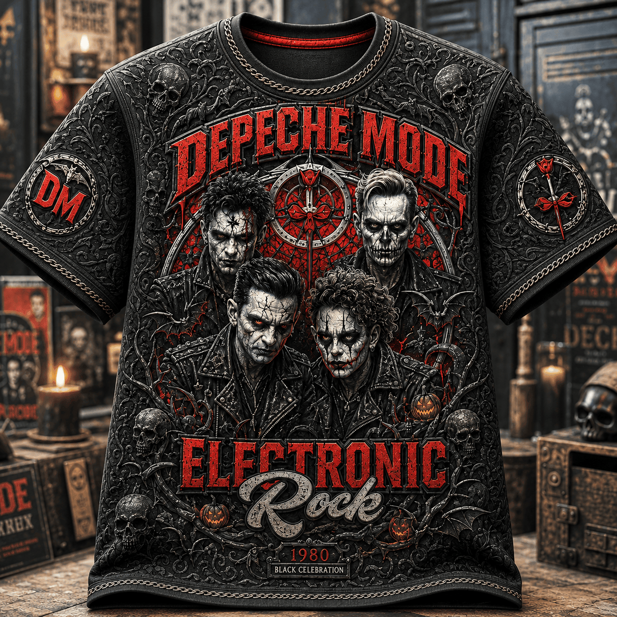 Depeche Mode Halloween Merch 2026 Electronic Rock T-Shirt Best Halloween Present - Merchluma