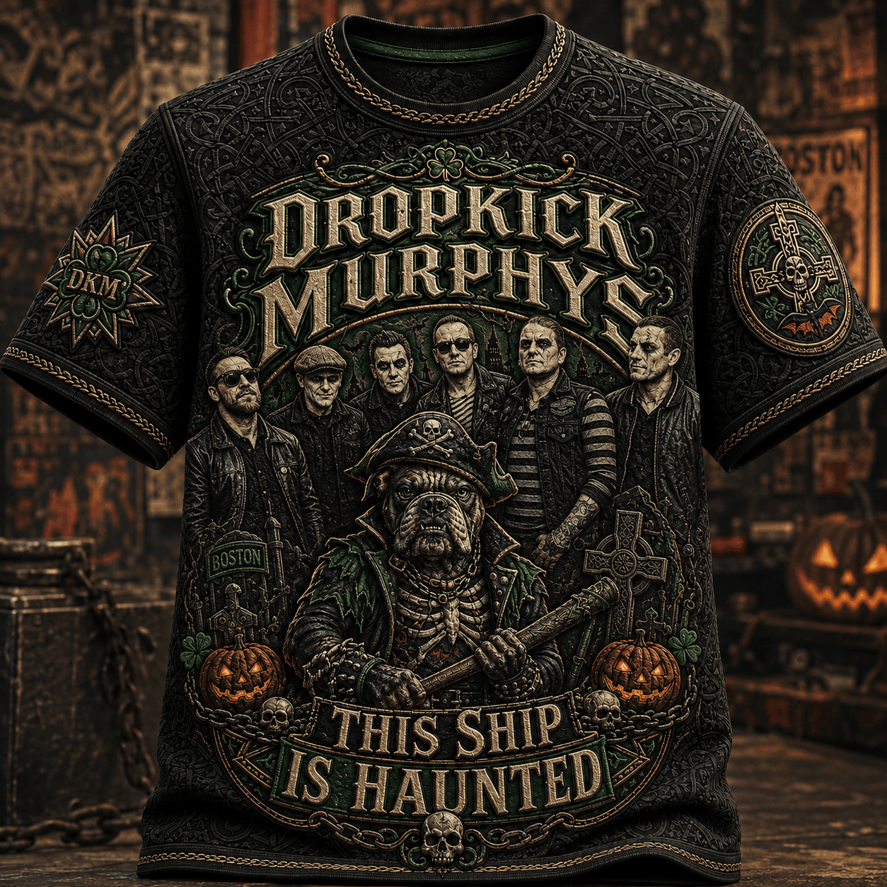 Dropkick Murphys Halloween Merch This Ship Is Haunted T-Shirt Gift For Band Fans - Merchluma