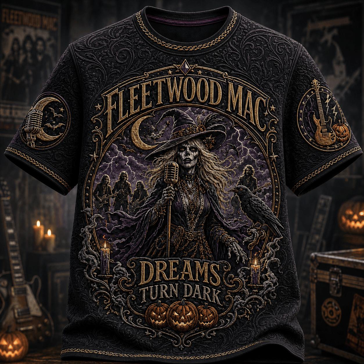 Fleetwood Mac Halloween T-Shirt Dreams Turn Dark Shirt Fleetwood Mac Merch Band Fan Gifts - Merchluma