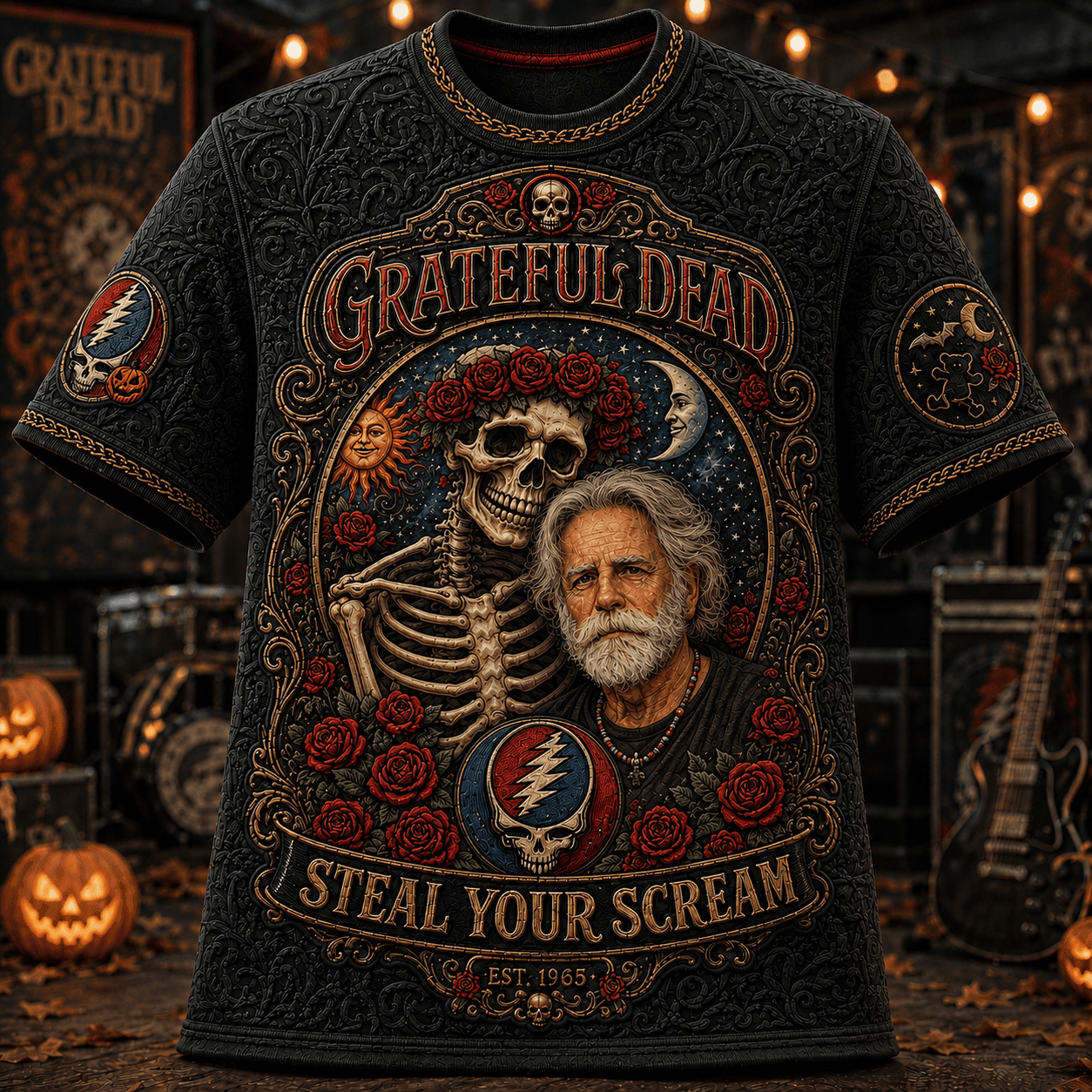 Grateful Dead Halloween Merch 2026 Steal Your Scream T-Shirt Best Halloween Presents - Merchluma